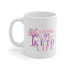 Pink and Purple Living My Best Keto Life Mug