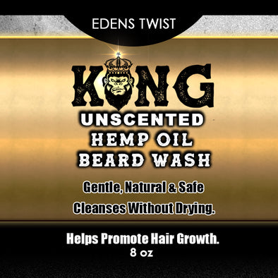 Kong Unscented Hemp Oil Beard Wash Cleanser. Gentle and Safe